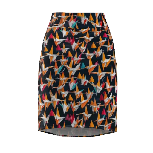 Origami Flight on a Pencil Skirt