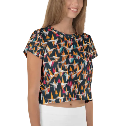Origami Flight on a Crop Tee