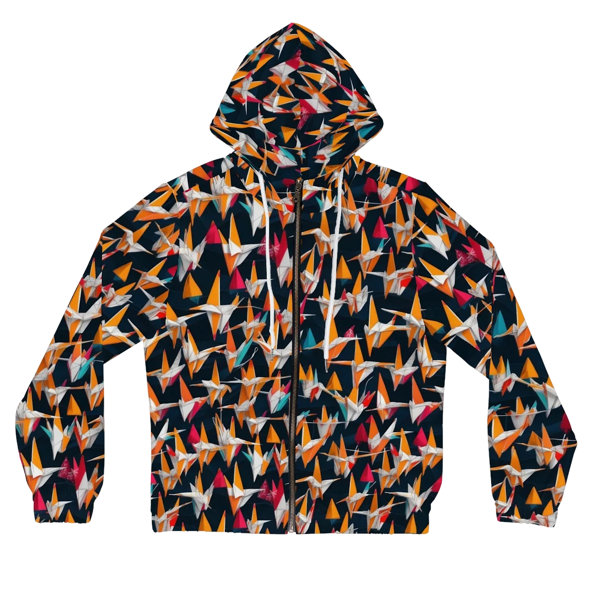 Origami Flight on Women's Full-Zip Hoodie — Front