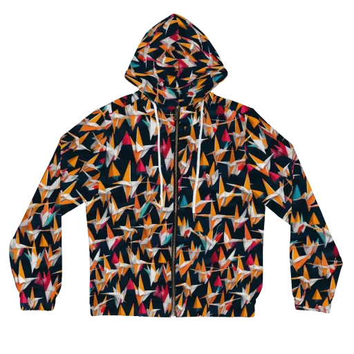 Origami Flight on a Women's Full-Zip Hoodie