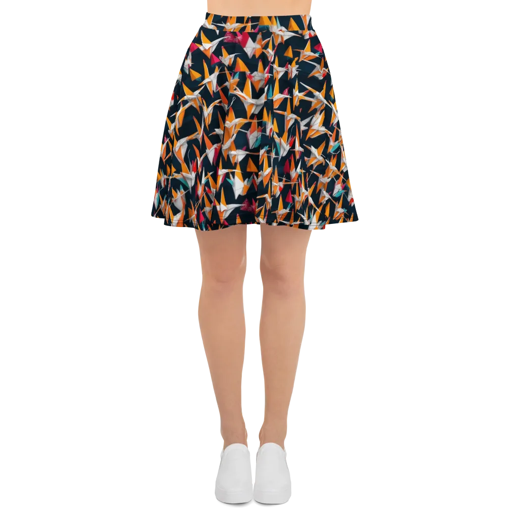 Origami Flight on Skater Skirt — Front