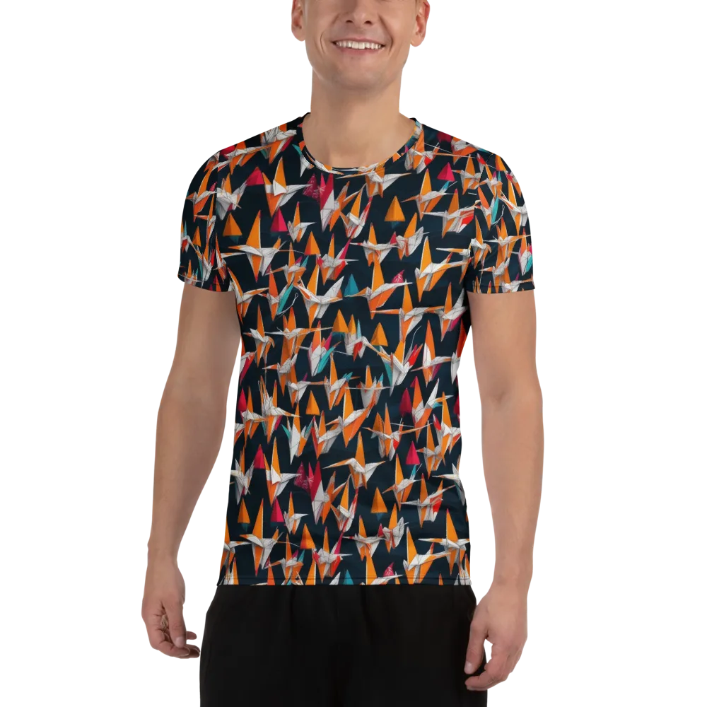 Origami Flight on Men's Athletic T-Shirt — Front