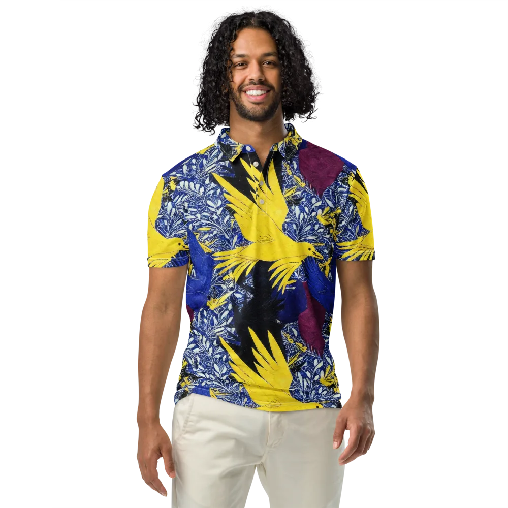 Golden Swift on Men's Slim Fit Polo Shirt — Front