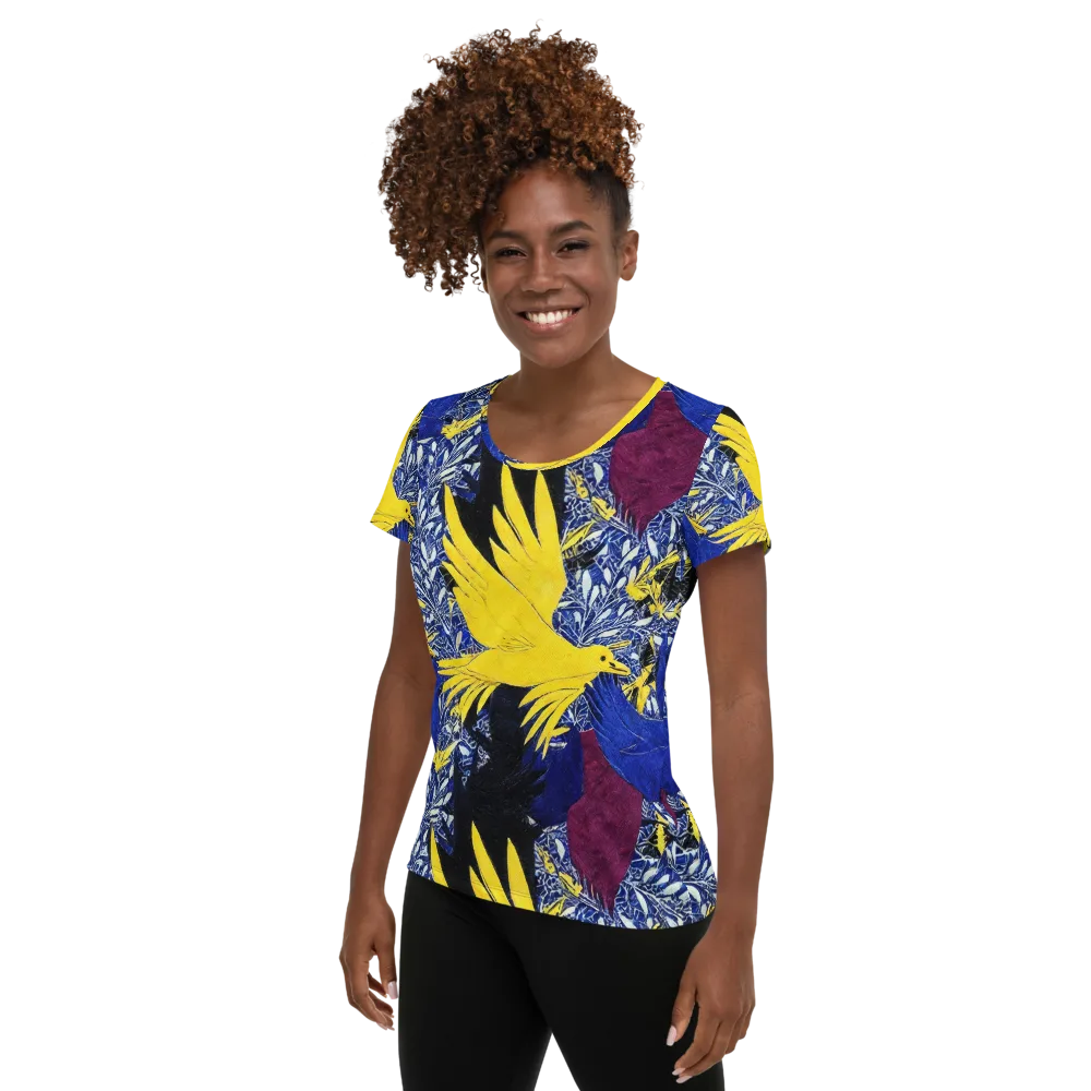 Golden Swift on Women's Athletic T-Shirt — Left
