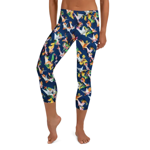 Origami Nocturne on a Capri Leggings
