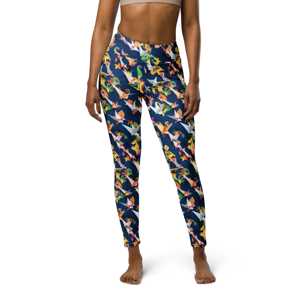 Origami Nocturne on Yoga Leggings — Front