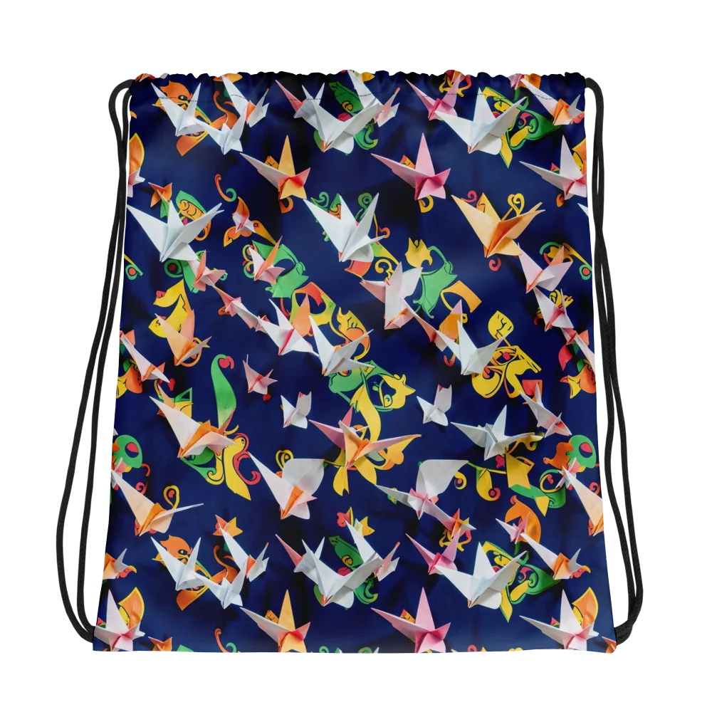Origami Nocturne on Drawstring Bag — Photo