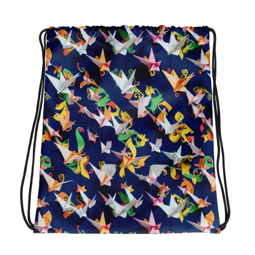Origami Nocturne on a Drawstring Bag