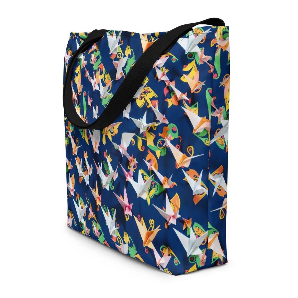 Origami Nocturne on Large Tote Bag W/ Pocket — Front