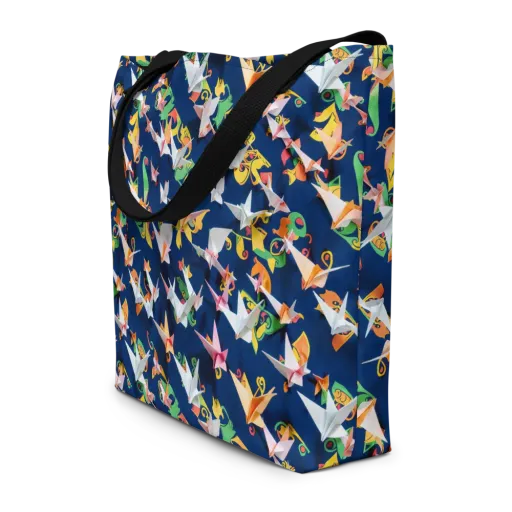 Origami Nocturne on a Large Tote Bag W/ Pocket