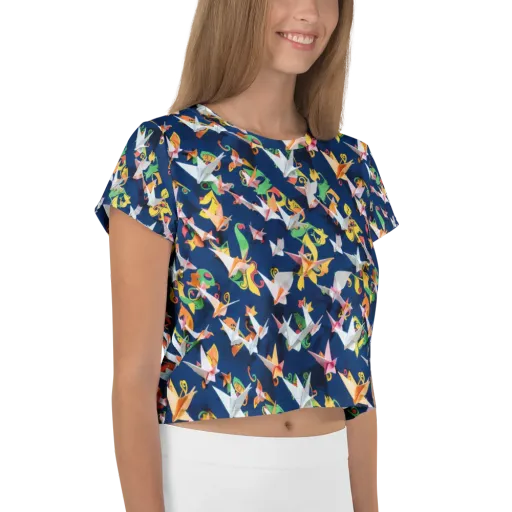 Origami Nocturne on a Crop Tee
