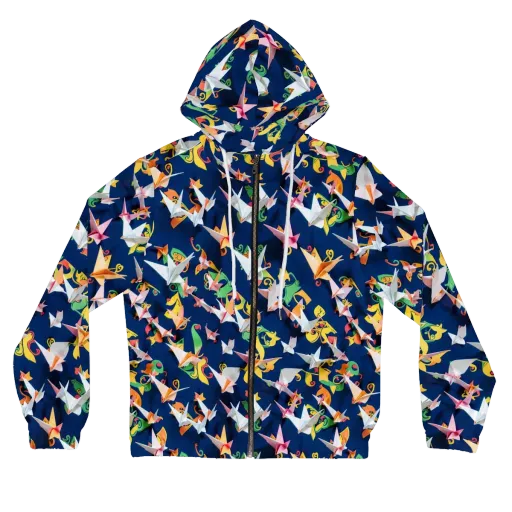 Origami Nocturne on a Women's Full-Zip Hoodie