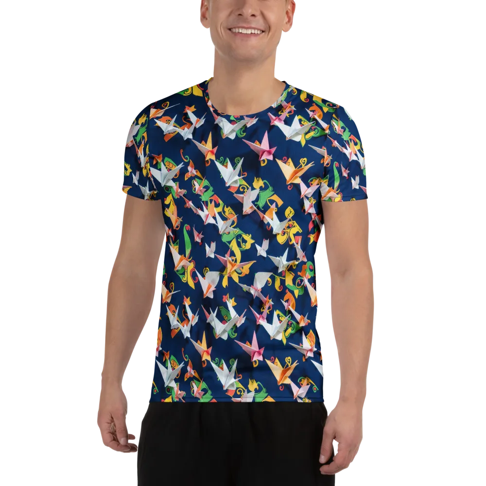 Origami Nocturne on Men's Athletic T-Shirt — Front