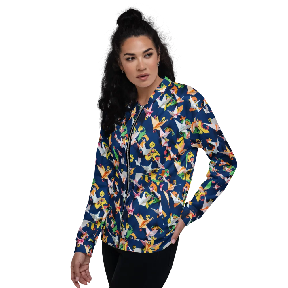 Origami Nocturne on Bomber Jacket — Left