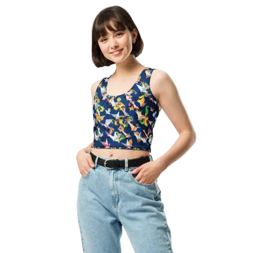 Origami Nocturne on a Crop Top
