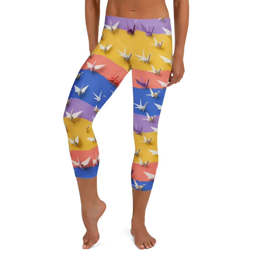 Origami Horizon on Capri Leggings — Front
