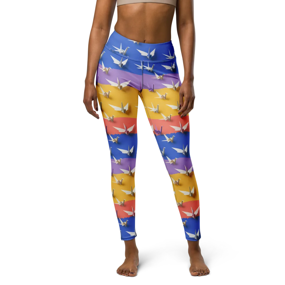 Origami Horizon on Yoga Leggings — Front