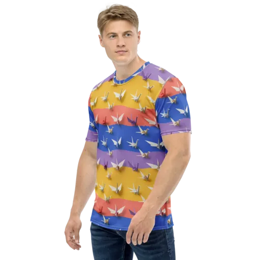Origami Horizon on a Men's Crew Neck T-Shirt