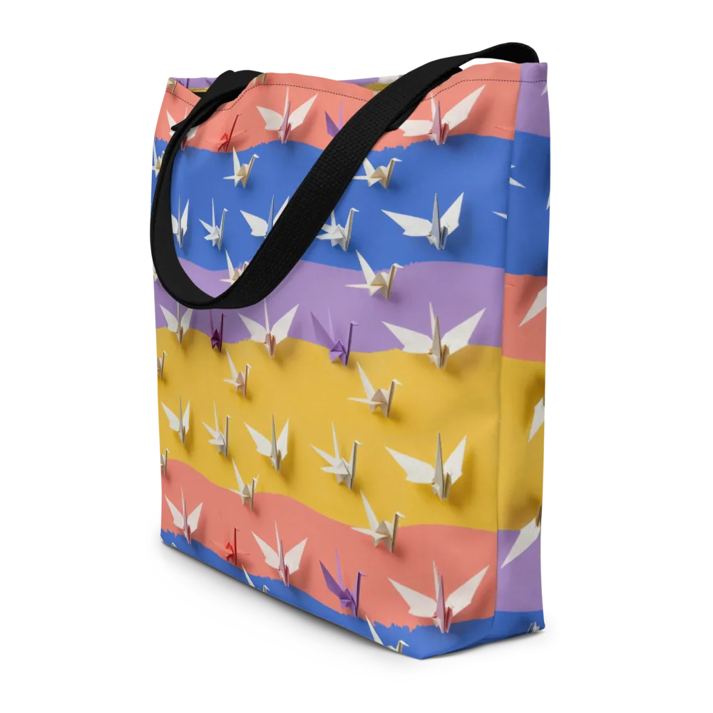 Origami Horizon on Large Tote Bag W/ Pocket — Front