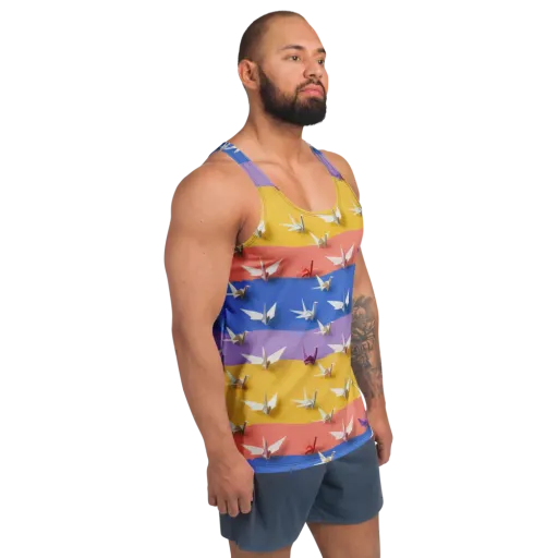 Origami Horizon on a Men's Tank Top