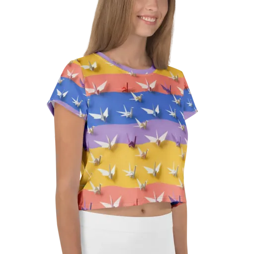Origami Horizon on a Crop Tee