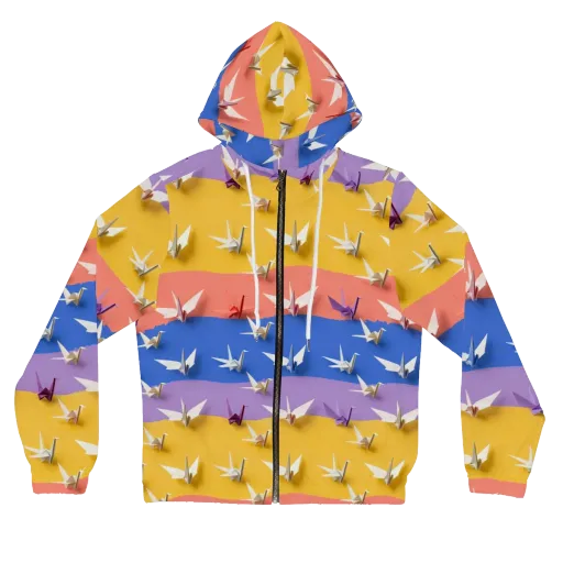 Origami Horizon on a Women's Full-Zip Hoodie