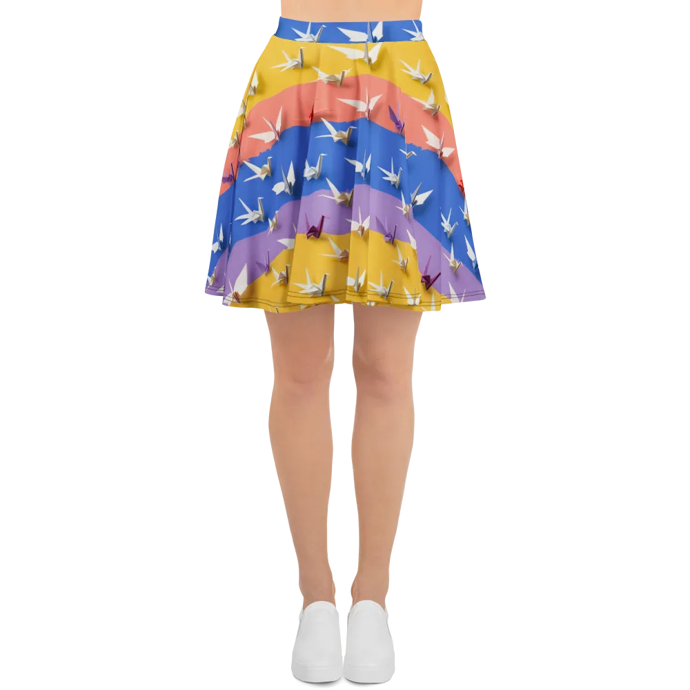 Origami Horizon on Skater Skirt — Front