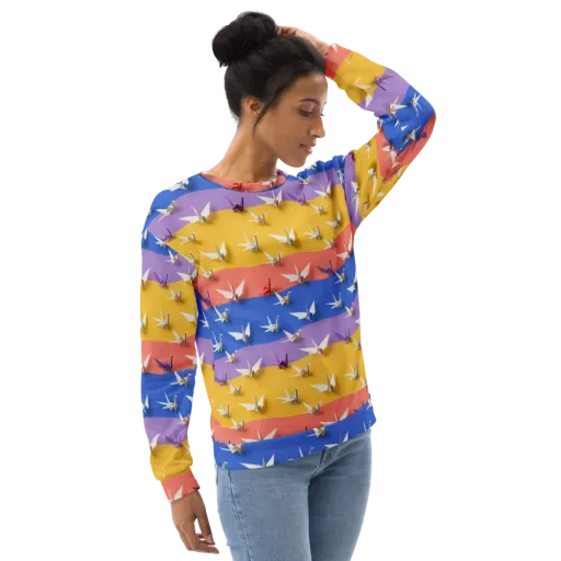 Origami Horizon on a Sweatshirt