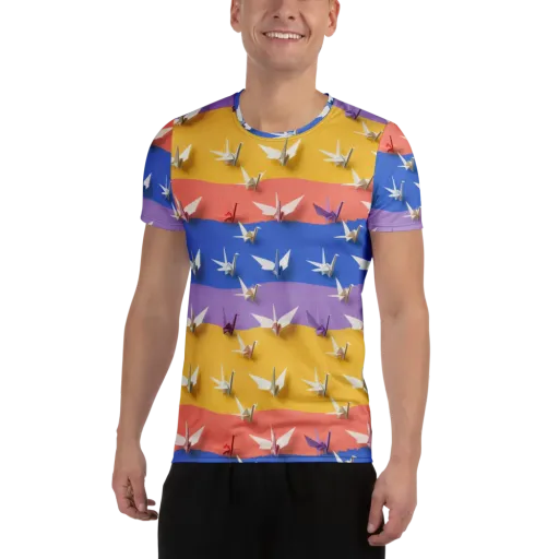 Origami Horizon on a Men's Athletic T-Shirt