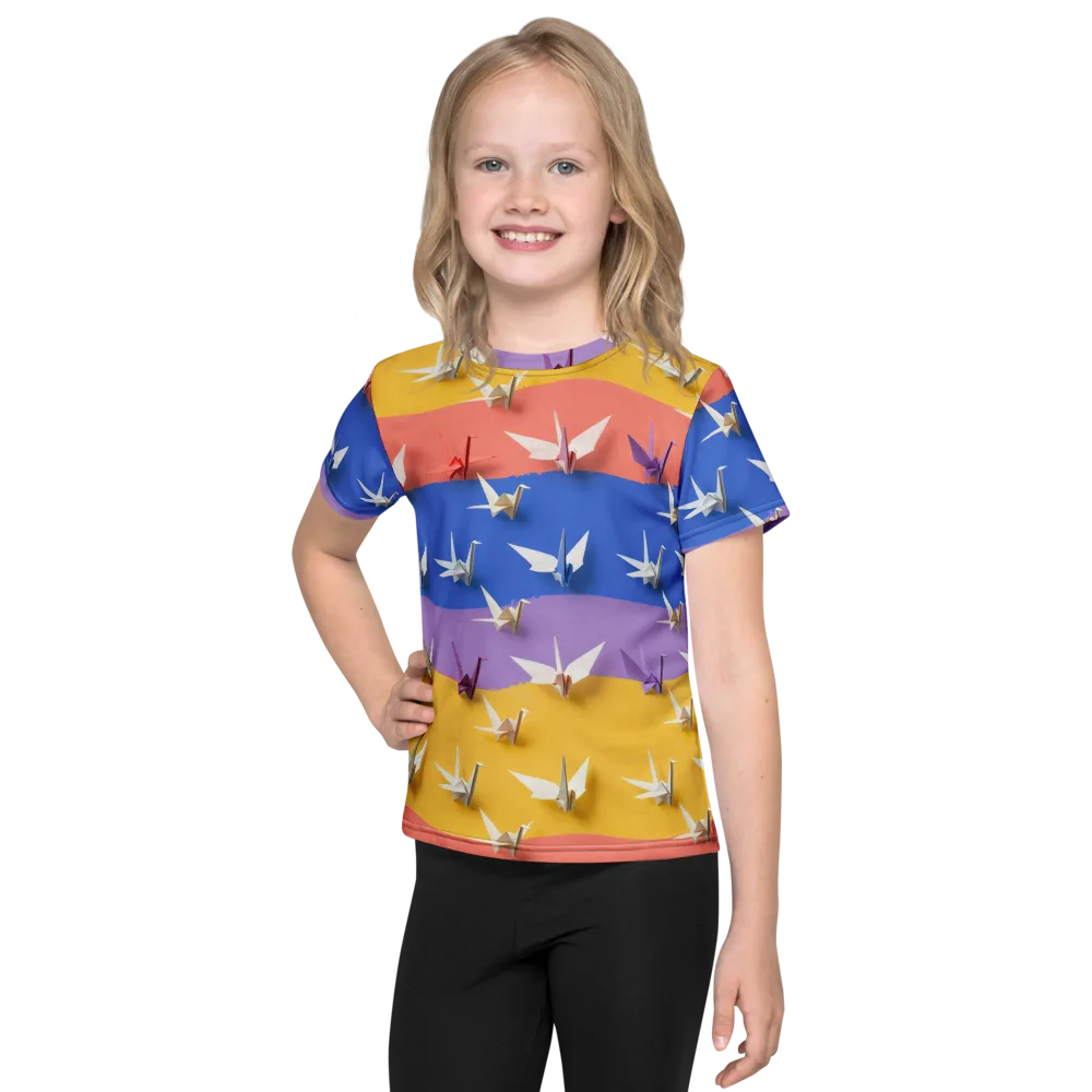 Origami Horizon on Kids Crew Neck T-Shirt — Front