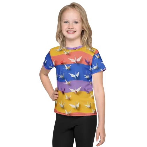 Origami Horizon on a Kids Crew Neck T-Shirt