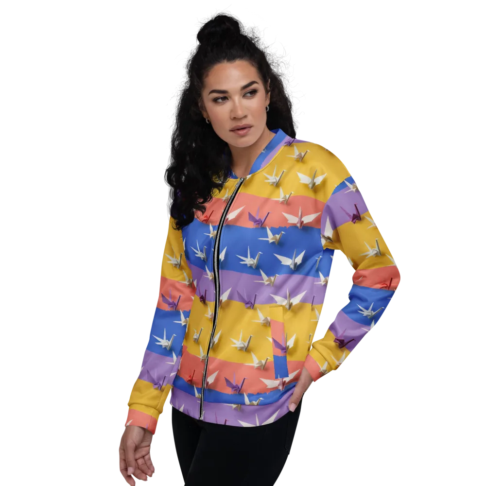 Origami Horizon on Bomber Jacket — Left