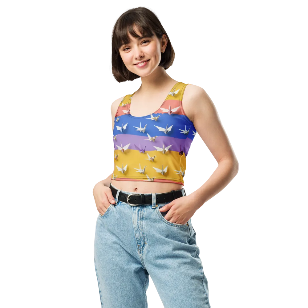 Origami Horizon on Crop Top — Front