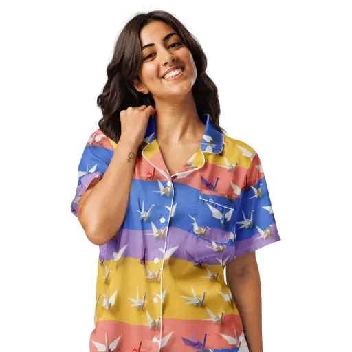 Origami Horizon on a Women's Short Sleeve Pajama Top
