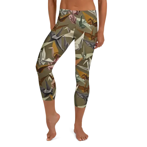 Paperwing Parade on a Capri Leggings
