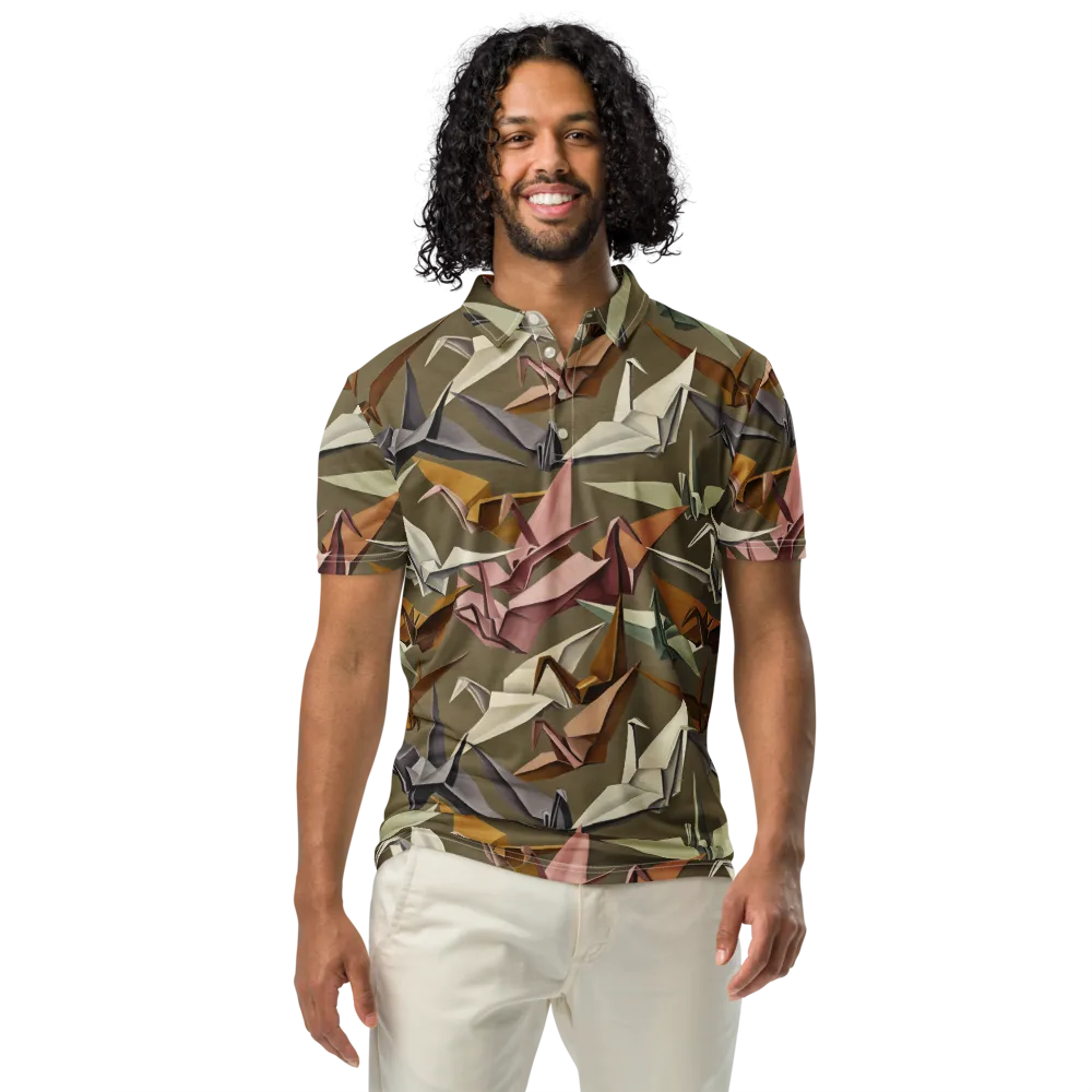 Paperwing Parade on Men's Slim Fit Polo Shirt — Front