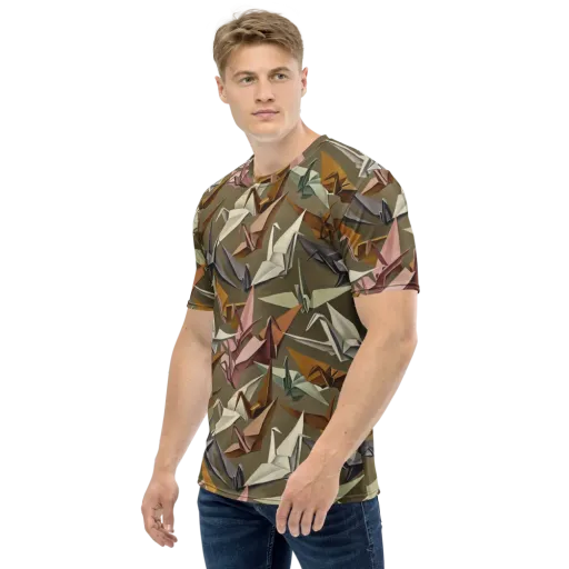 Paperwing Parade on a Men's Crew Neck T-Shirt
