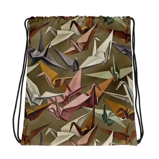 Paperwing Parade on a Drawstring Bag