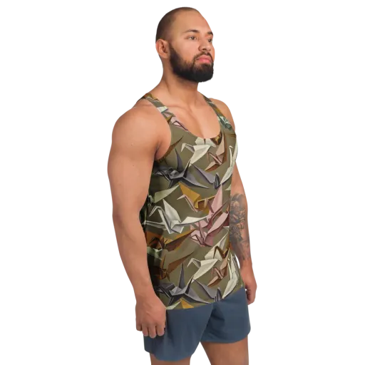 Paperwing Parade on a Men's Tank Top