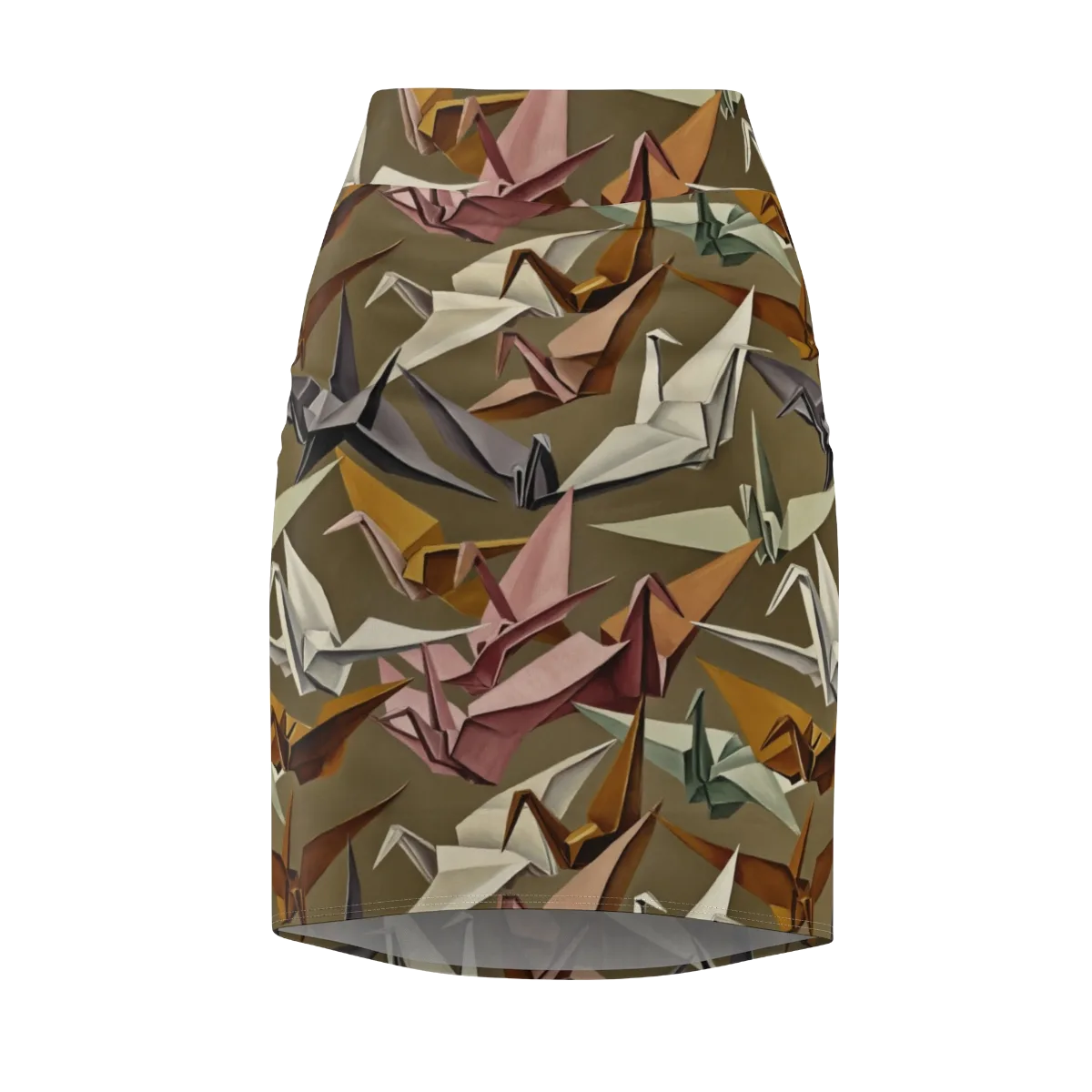 Paperwing Parade on Pencil Skirt — Front