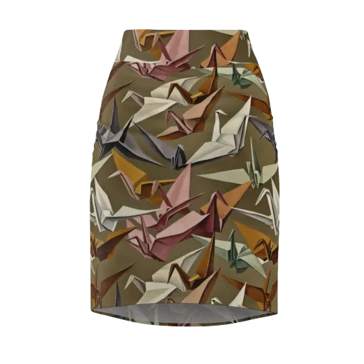 Paperwing Parade on a Pencil Skirt