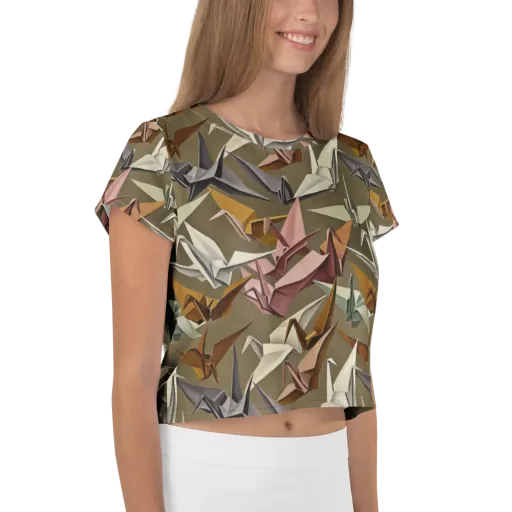 Paperwing Parade on a Crop Tee