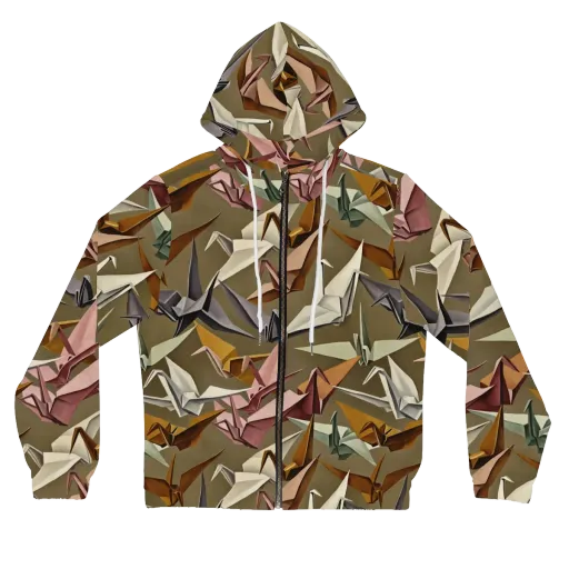 Paperwing Parade on a Women's Full-Zip Hoodie