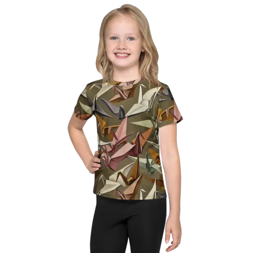 Paperwing Parade on a Kids Crew Neck T-Shirt