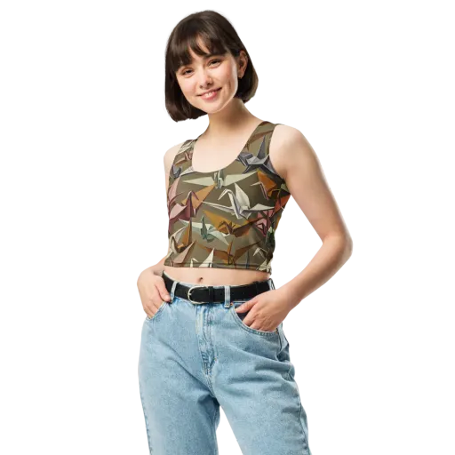 Paperwing Parade on a Crop Top