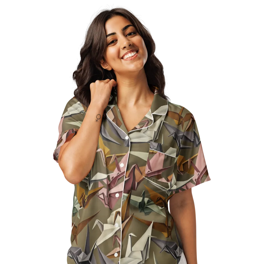 Paperwing Parade on Women's Short Sleeve Pajama Top — Front