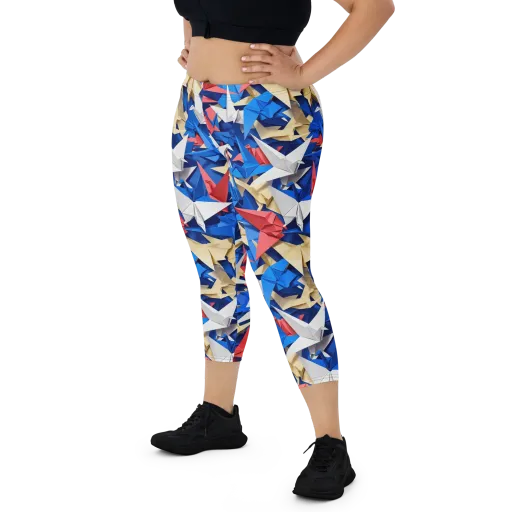 Crane Carnival on a Capri Leggings