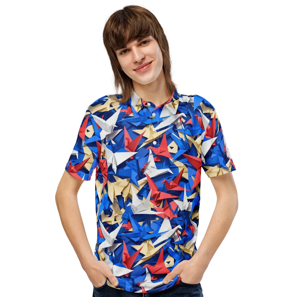 Crane Carnival on Men's Slim Fit Polo Shirt — Front
