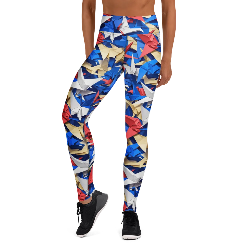 Crane Carnival on Yoga Leggings — Front
