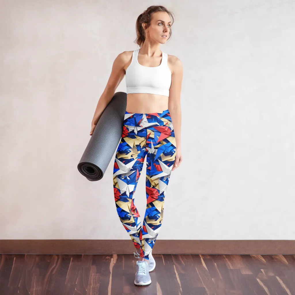 Crane Carnival on Yoga Leggings — Front